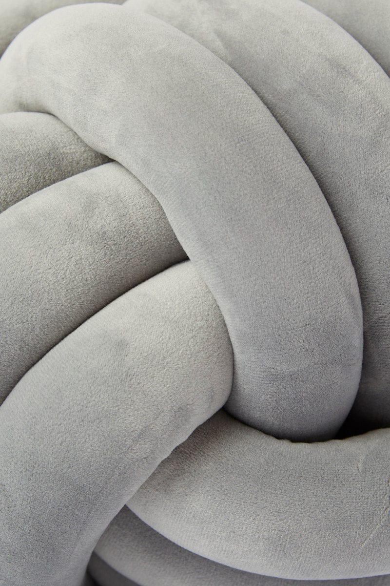 Grey knot pillow sale