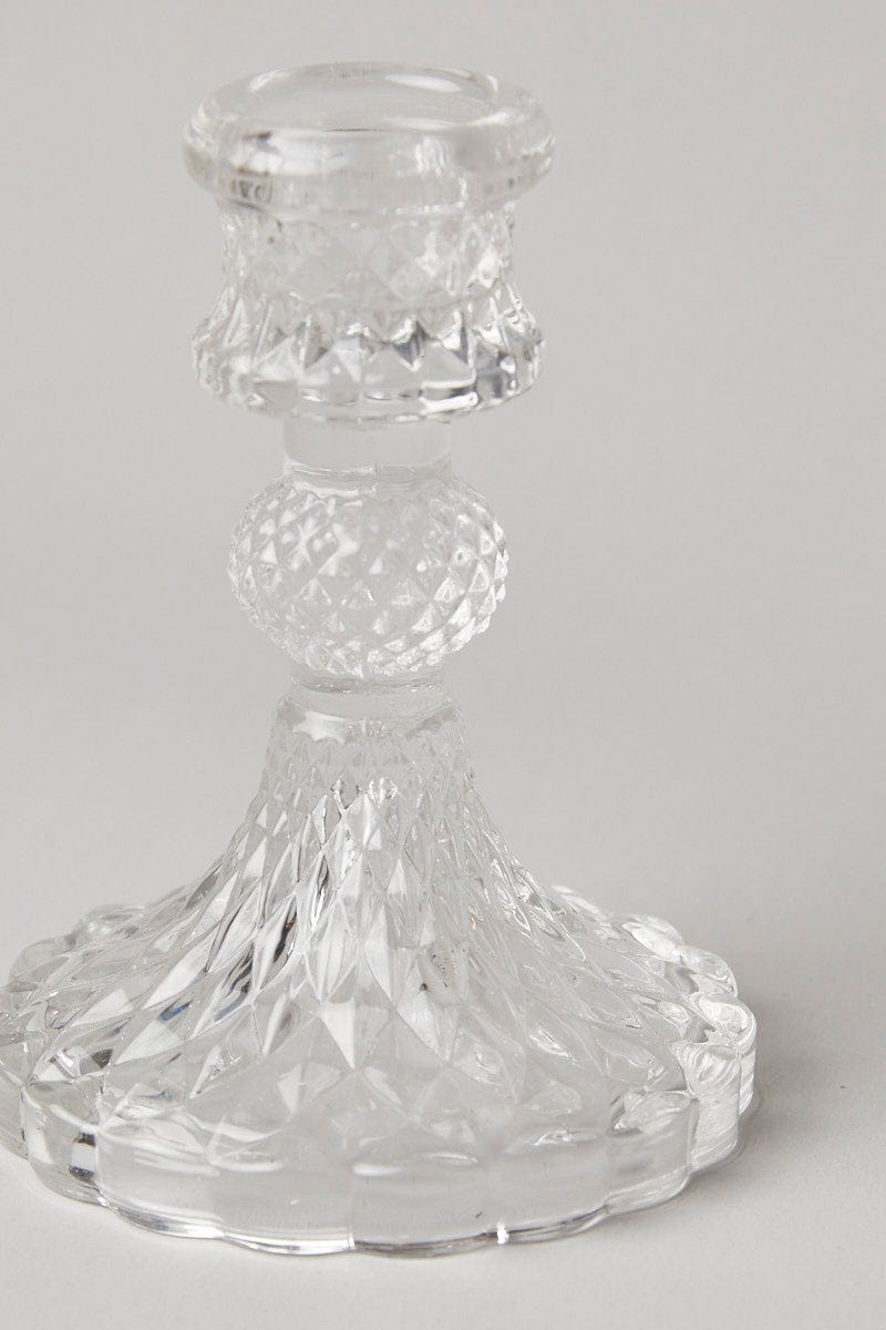 Clear Ornate Candle Stick Holder for Ally Fashion