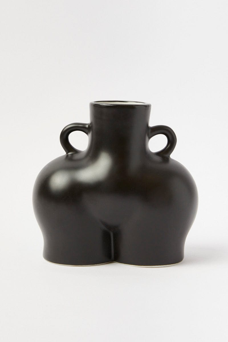 Black Ceramic Booty Vase for Ally Fashion