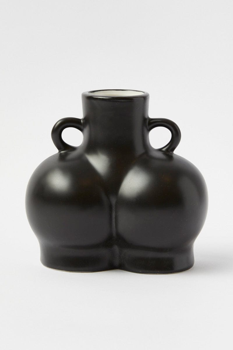 Black Ceramic Booty Vase for Ally Fashion