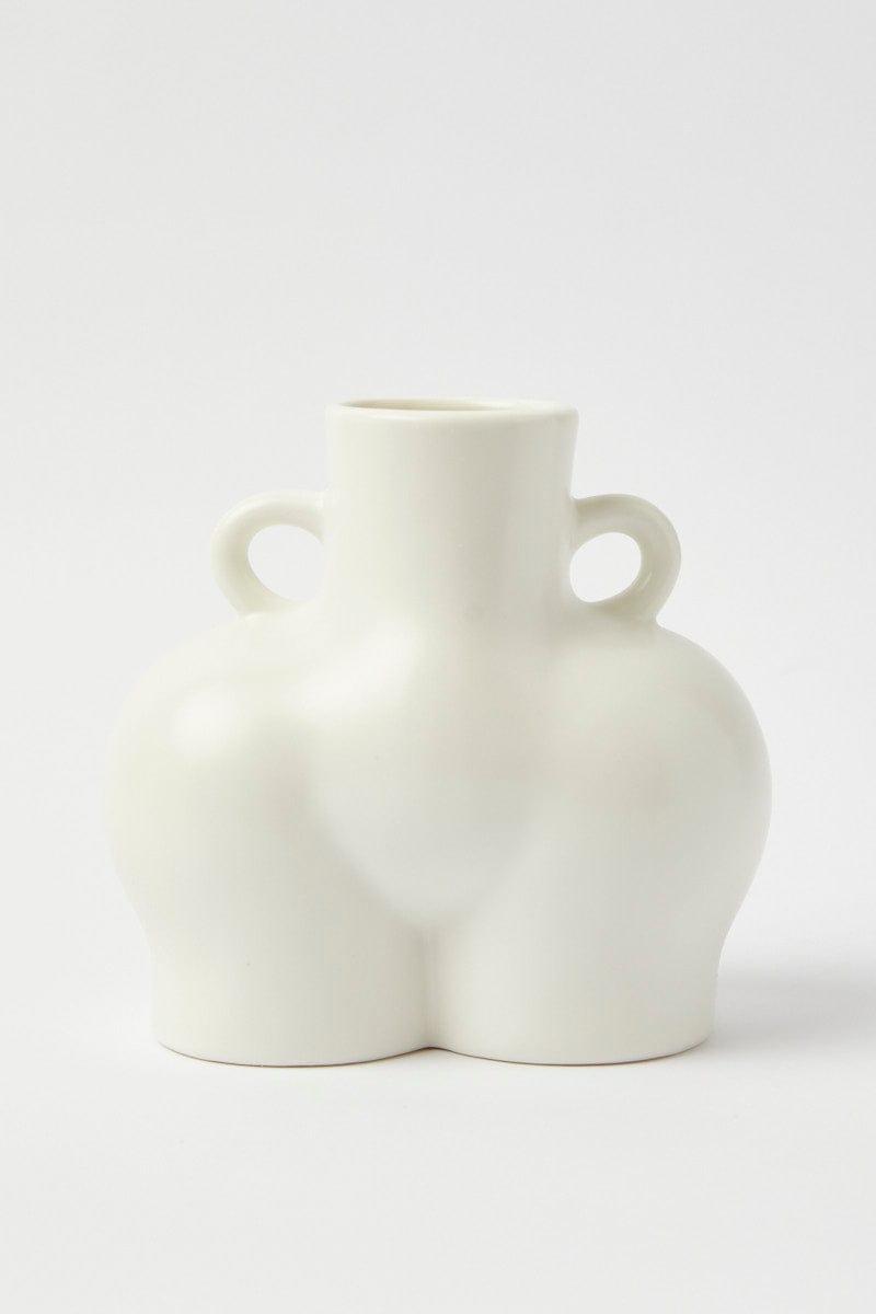 White Ceramic Booty Vase for Ally Fashion