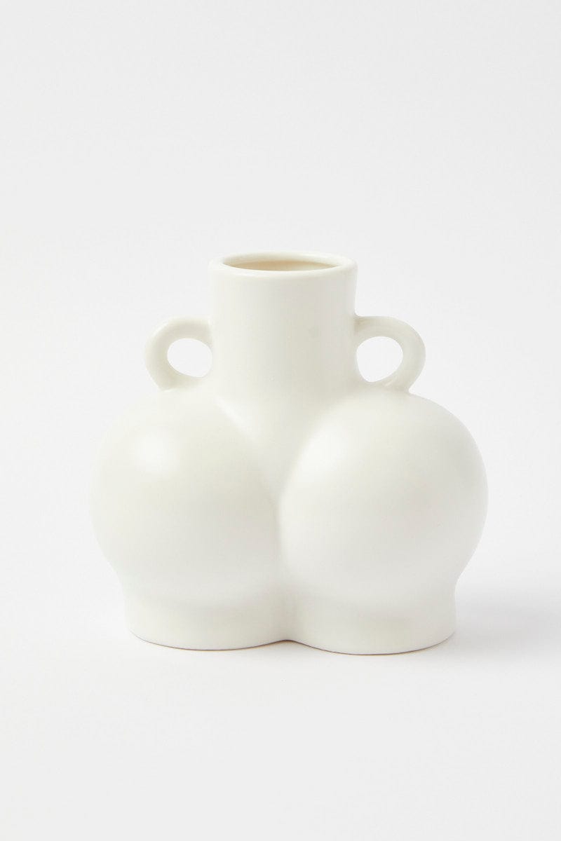 White Ceramic Booty Vase for Ally Fashion