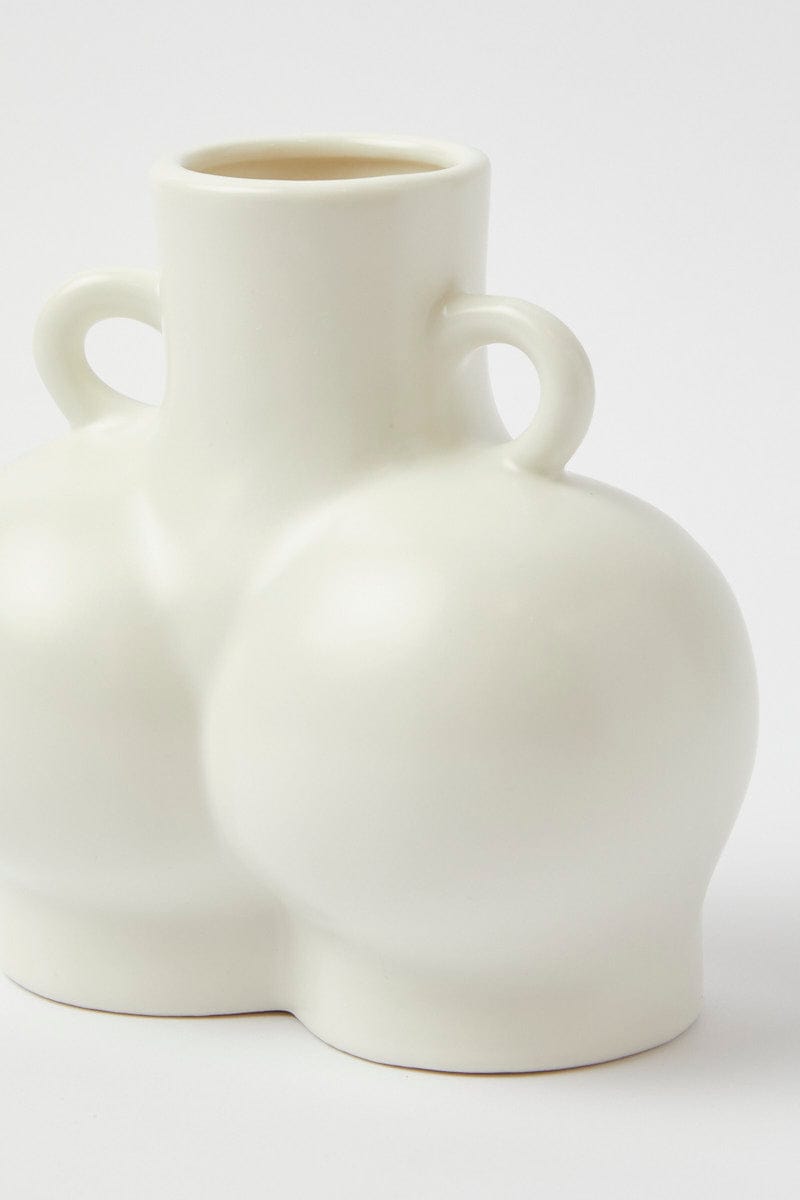 White Ceramic Booty Vase for Ally Fashion
