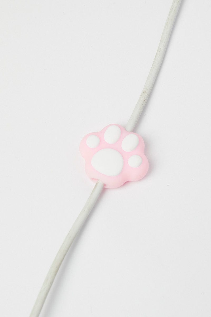 Pink Paw Design Data Cable Protector for Ally Fashion