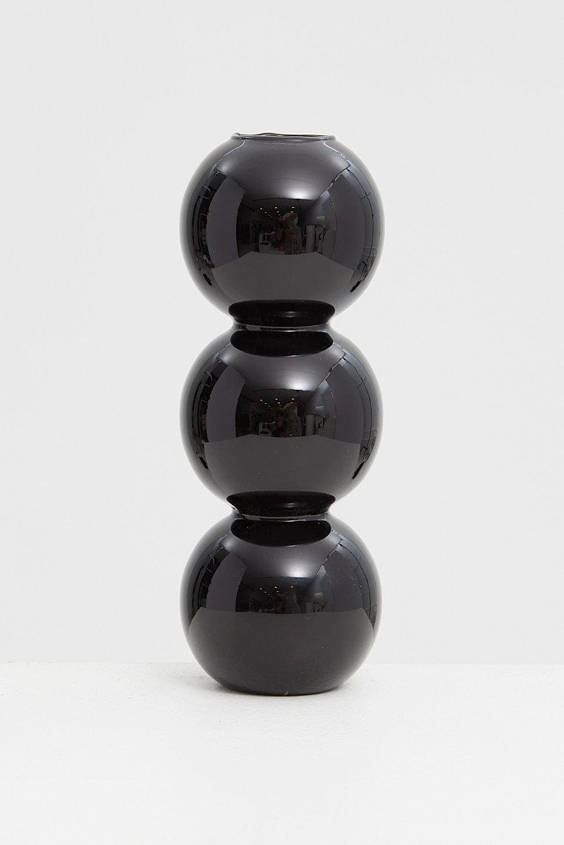 Black Bubble Glass Candle Holder and Vase for Ally Fashion