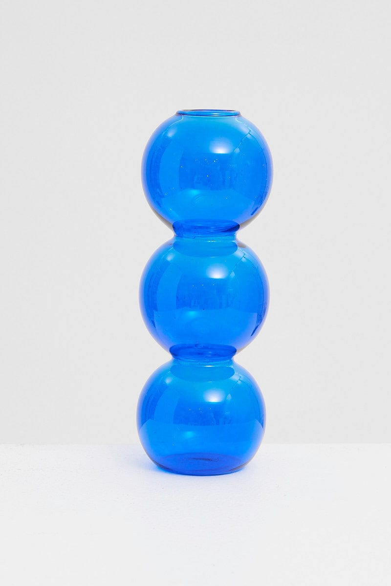 Blue Bubble Glass Candle Holder and Vase for Ally Fashion