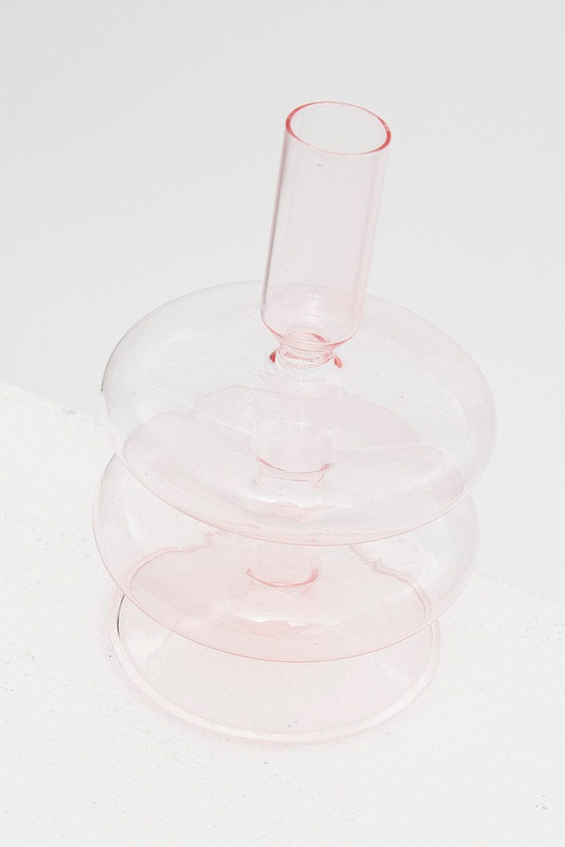Pink Glass Candle Holder and Vase for Ally Fashion