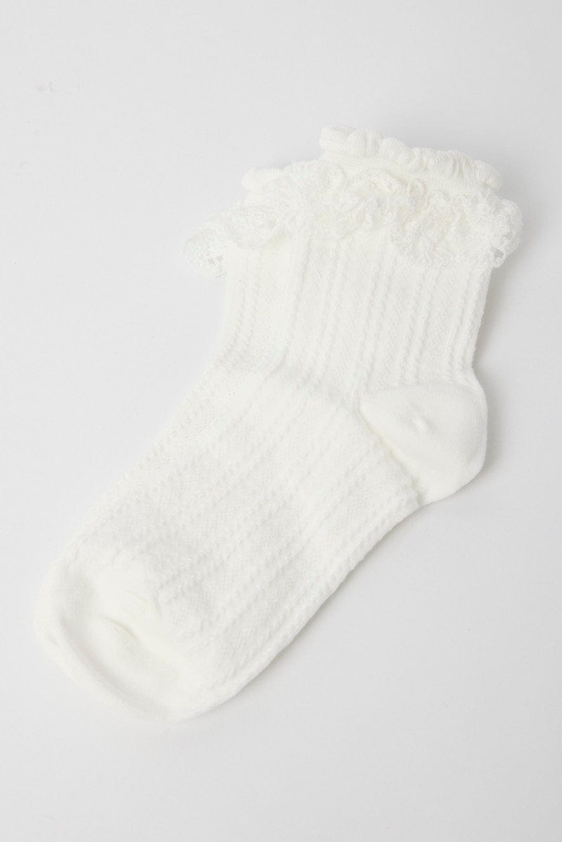 White Lace Frill Socks for Ally Fashion