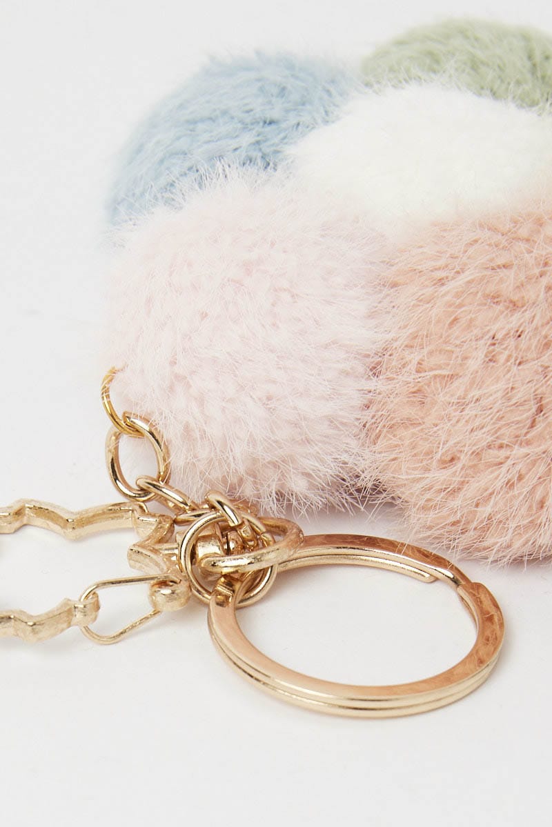 Multi Floral Pompom Keychain for Ally Fashion