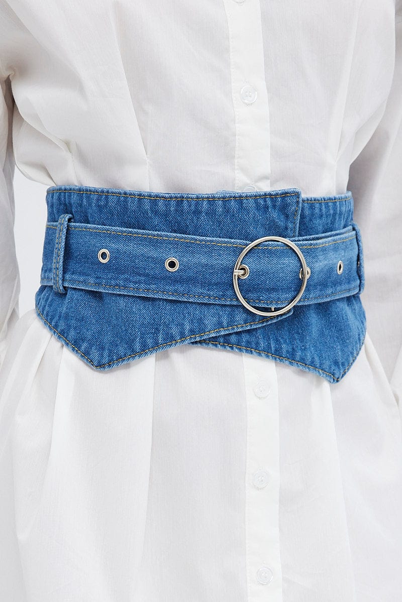 Blue Wide Corset Belt Waistband for Ally Fashion