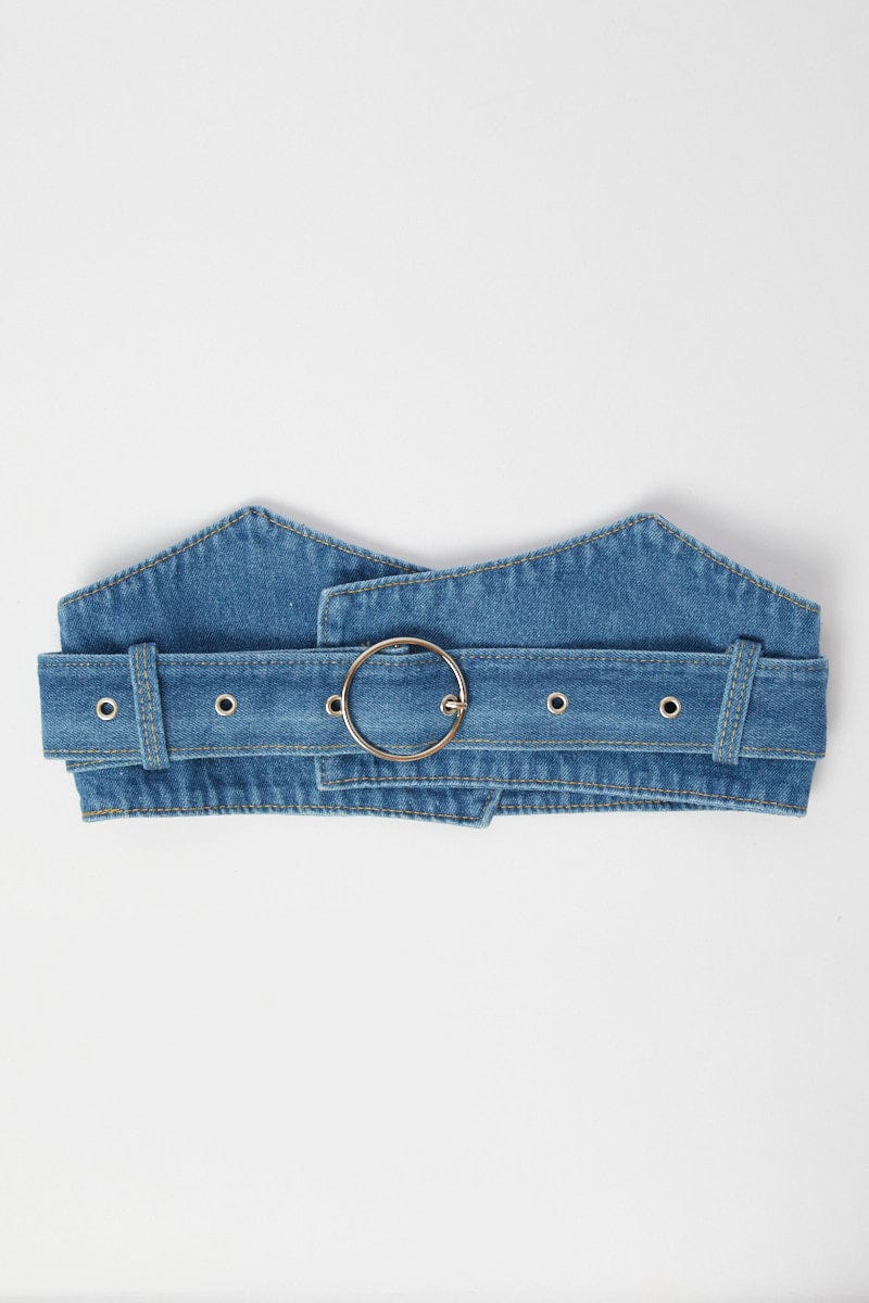 Blue Wide Corset Belt Waistband for Ally Fashion