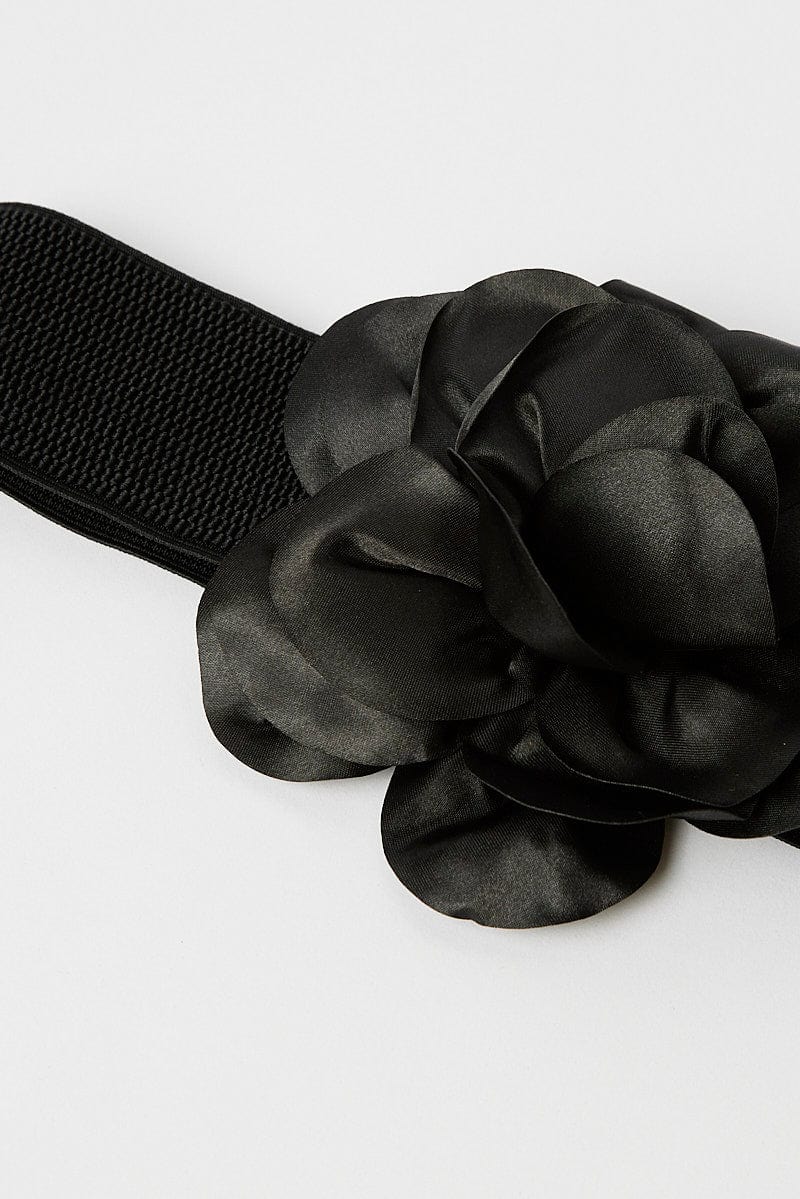 Black Floral Decor Belts for Ally Fashion