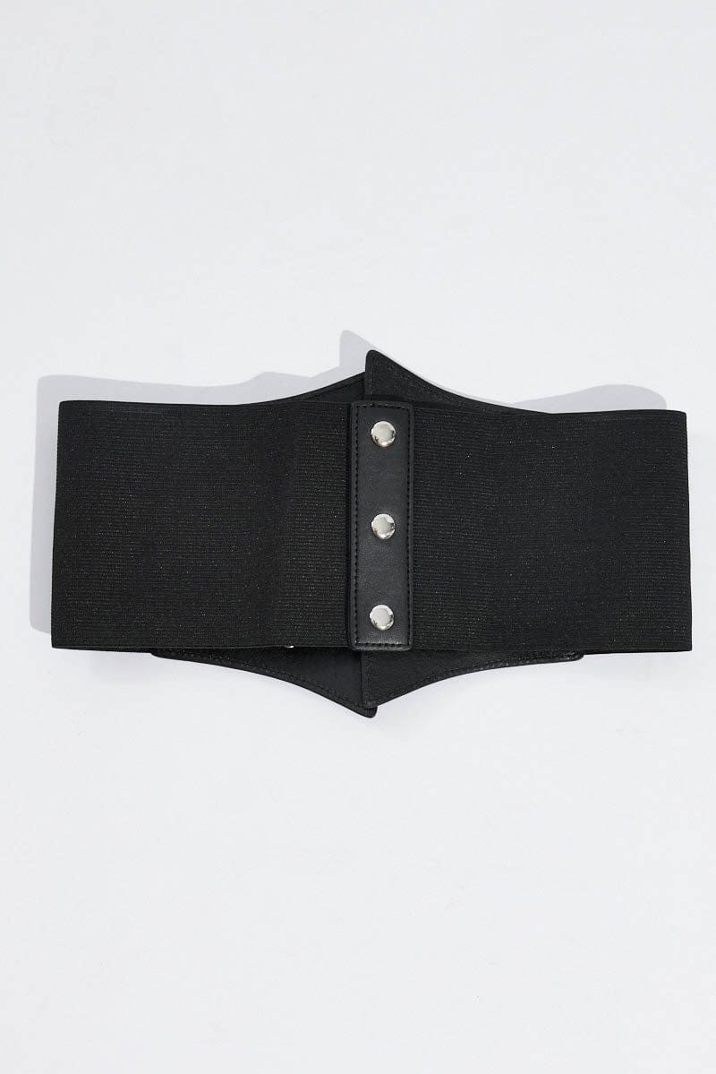 Black Ring Detail Corset Belt for Ally Fashion