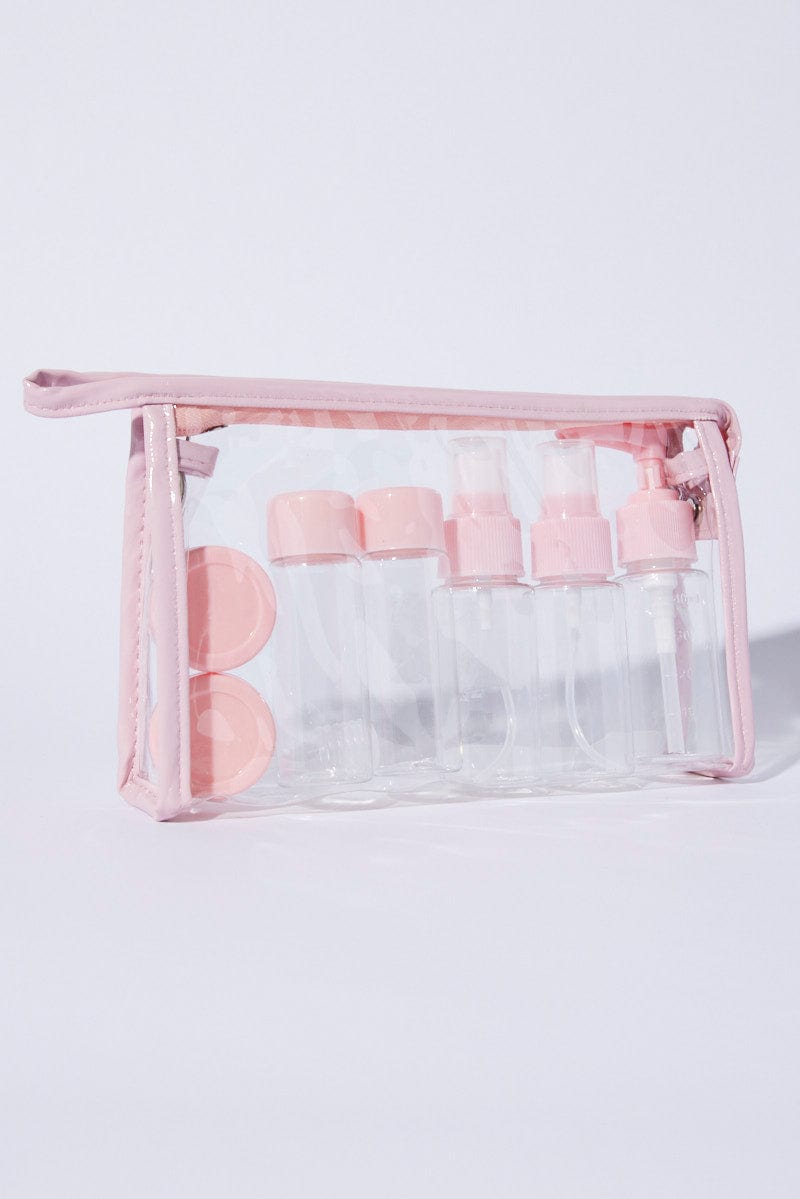 Pink 10pcs Portable Travel Bottles Set for Ally Fashion