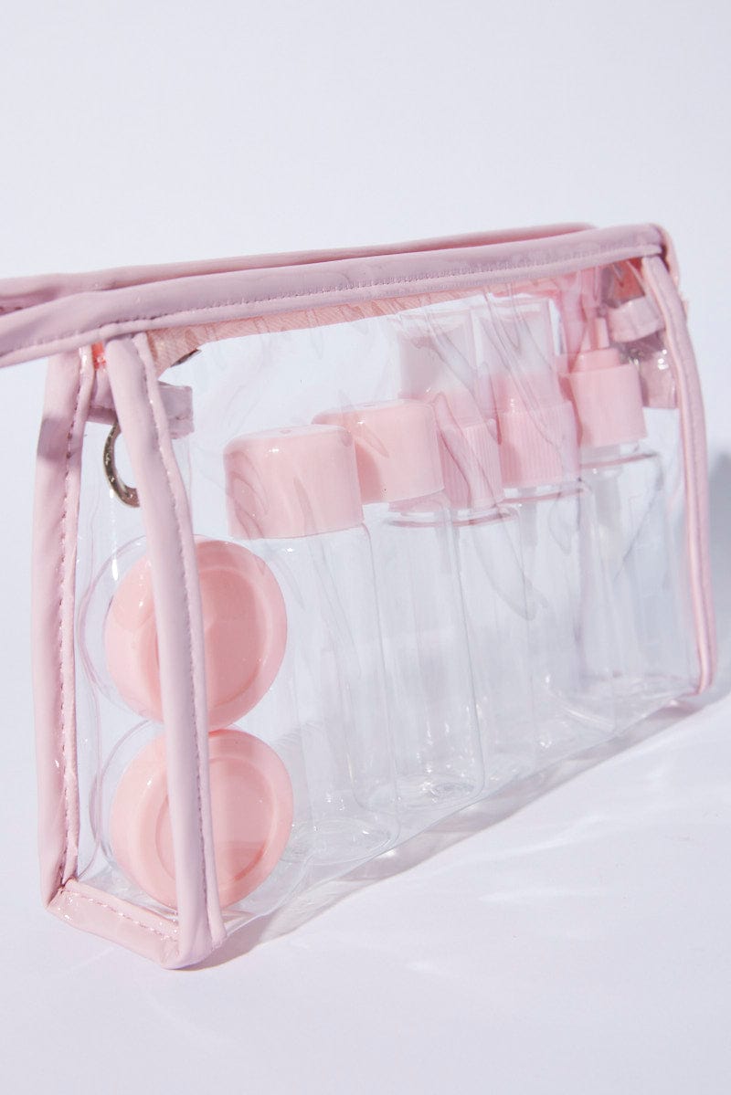 Pink 10pcs Portable Travel Bottles Set for Ally Fashion