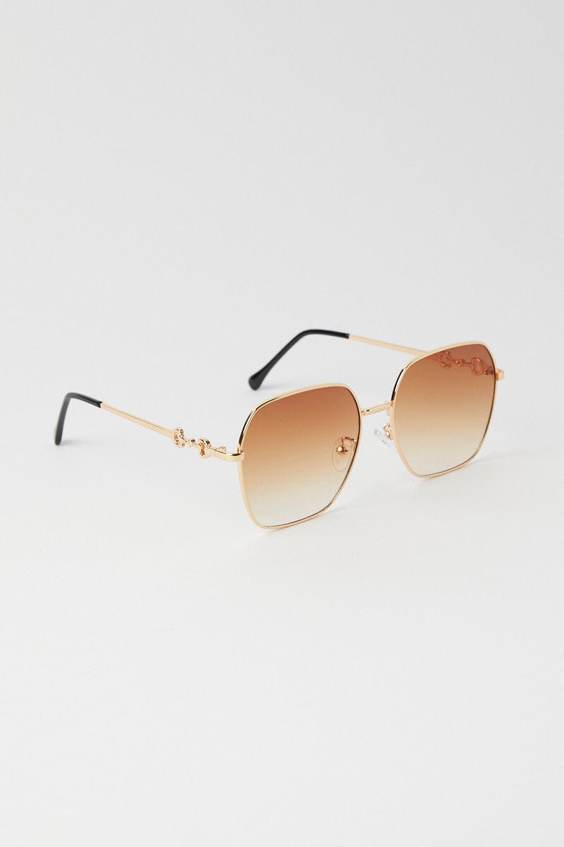 Brown Metal Frame Sunglasses for Ally Fashion