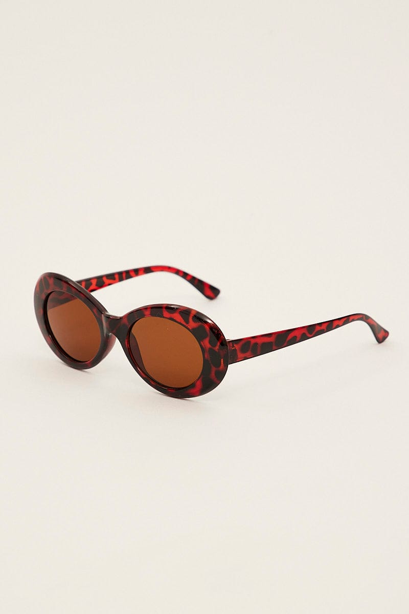 Brown Animal Print Fashion Sunglasses for Ally Fashion