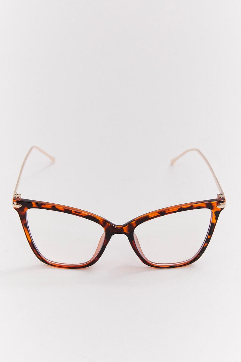 Brown Animal Print Cat Eye Fashion Glasses for Ally Fashion