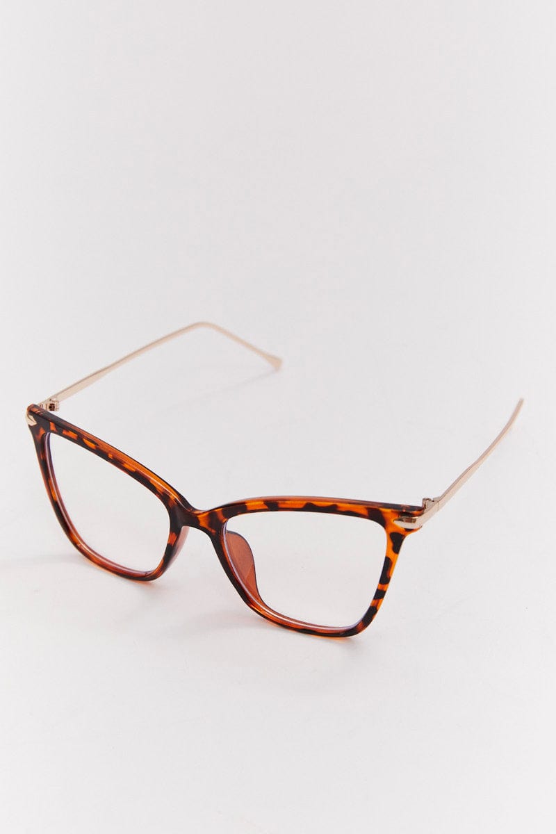 Brown Animal Print Cat Eye Fashion Glasses for Ally Fashion