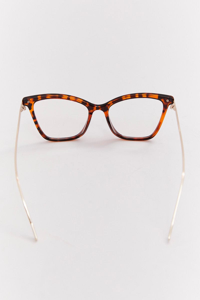 Brown Animal Print Cat Eye Fashion Glasses for Ally Fashion