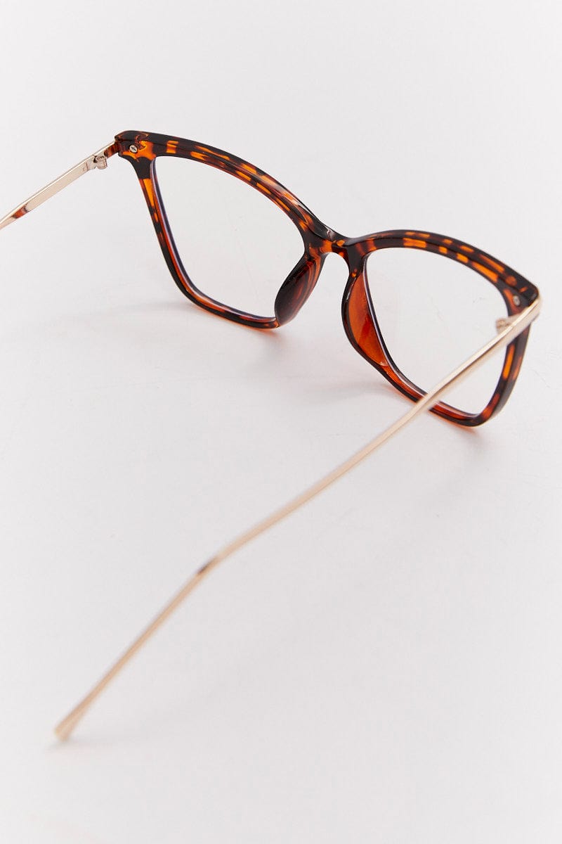 Brown Animal Print Cat Eye Fashion Glasses for Ally Fashion