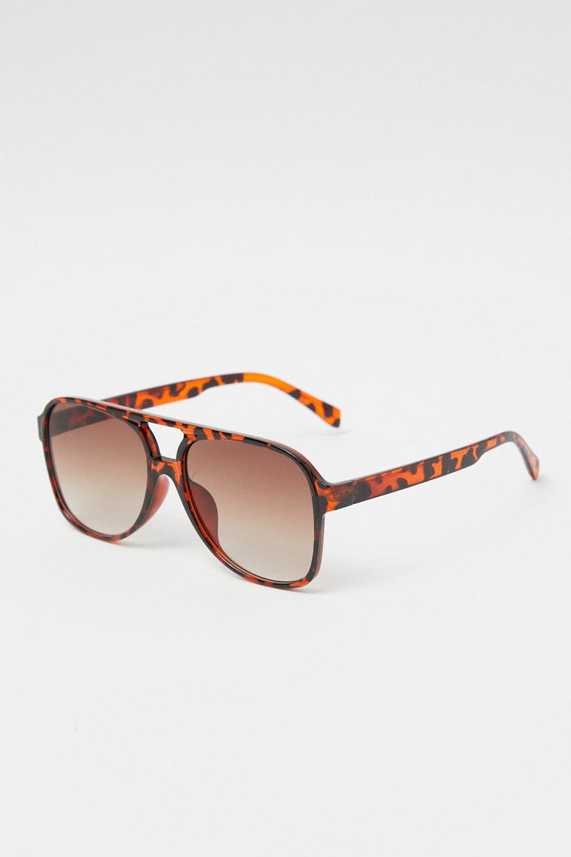 Brown Animal Print Fashion Sunglasses for Ally Fashion