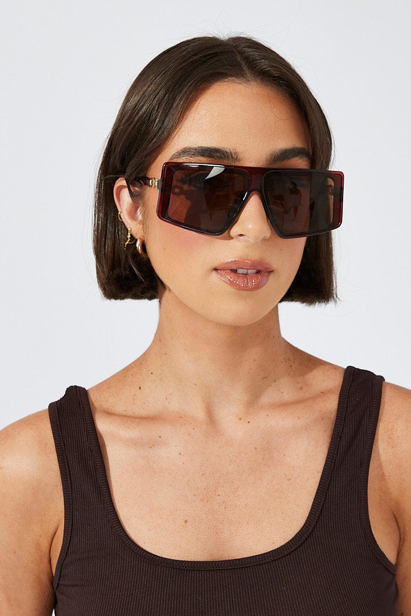 Brown Oversize Fashion Sunglasses for Ally Fashion