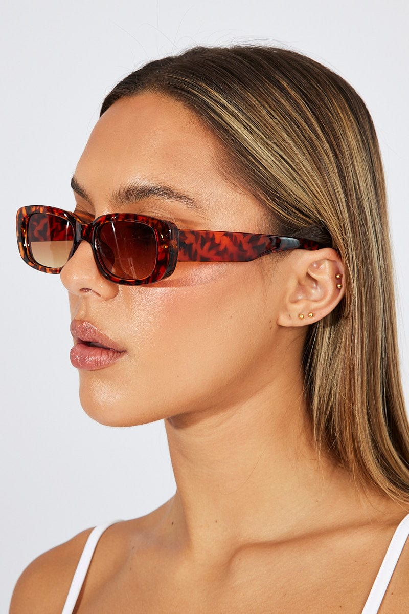 Brown Animal Print Fashion Sunglasses for Ally Fashion