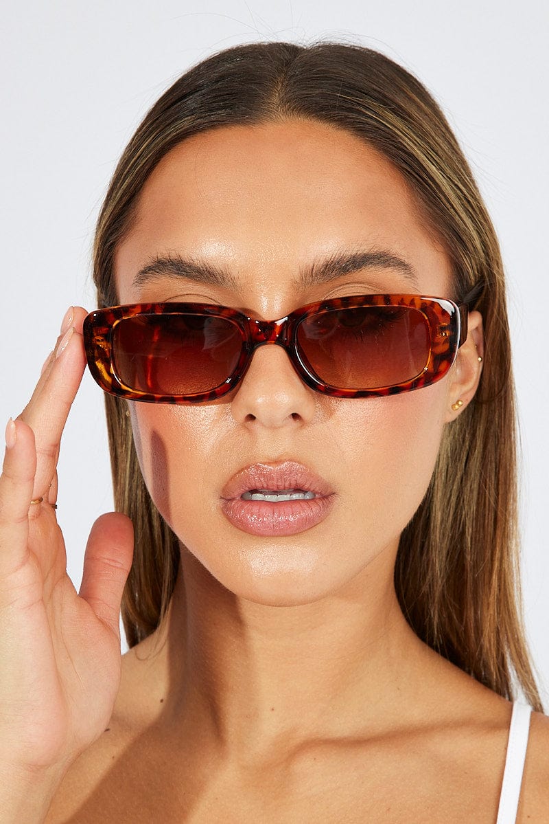 Brown Animal Print Fashion Sunglasses for Ally Fashion