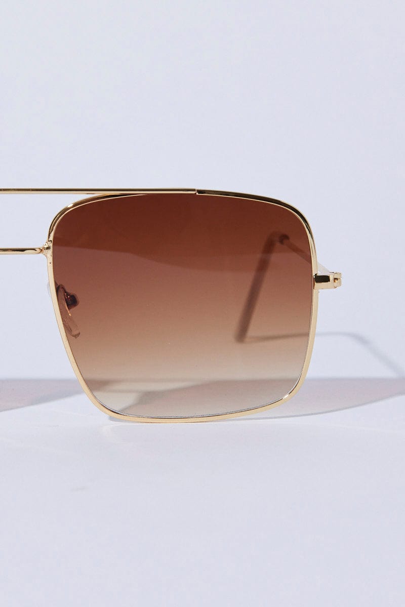 Brown Oversized Square Sunglasses for Ally Fashion