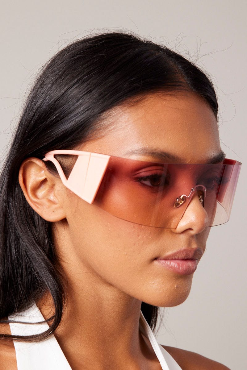 Pink Wrap Visor Sunglasses for Ally Fashion