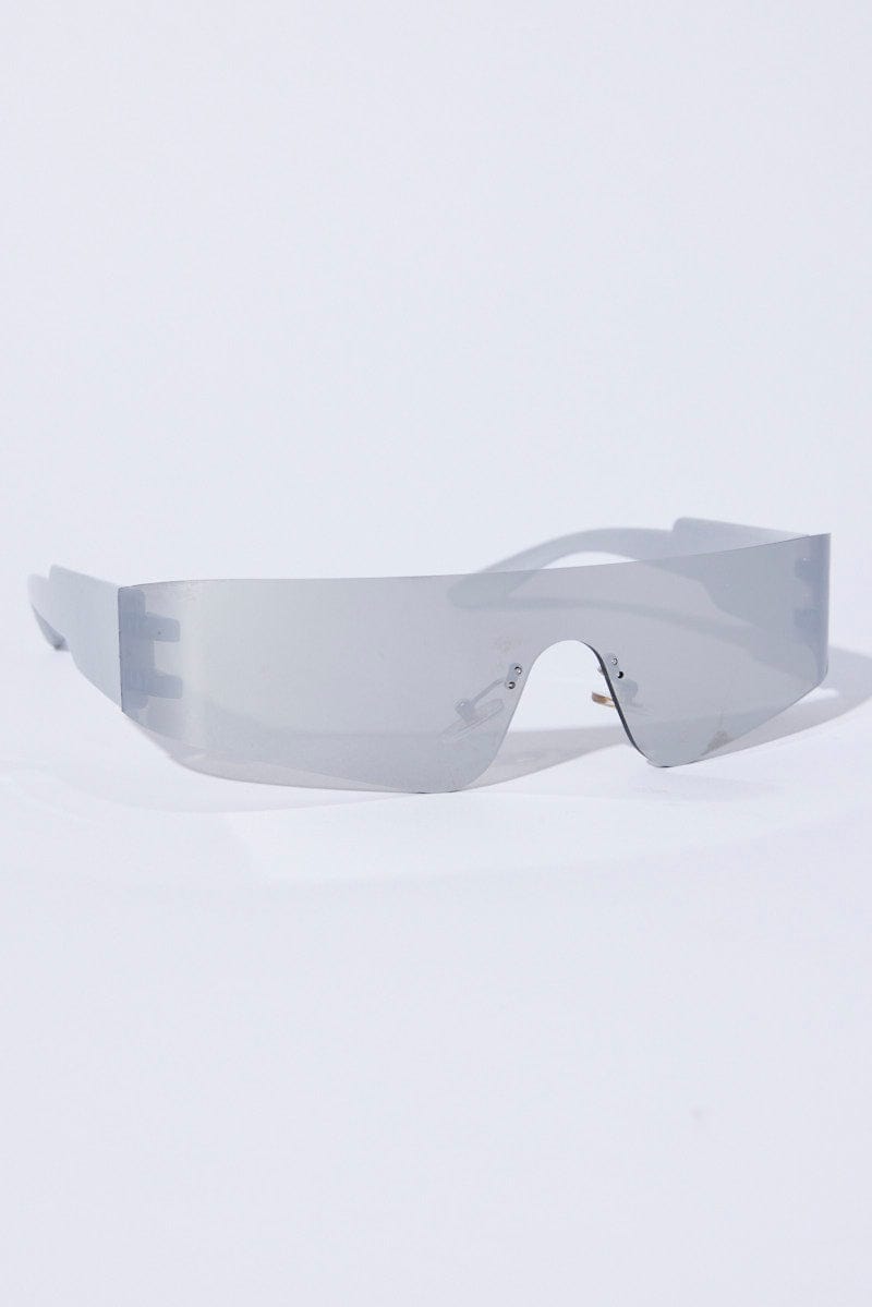 Silver Wrap Visor Sunglasses for Ally Fashion