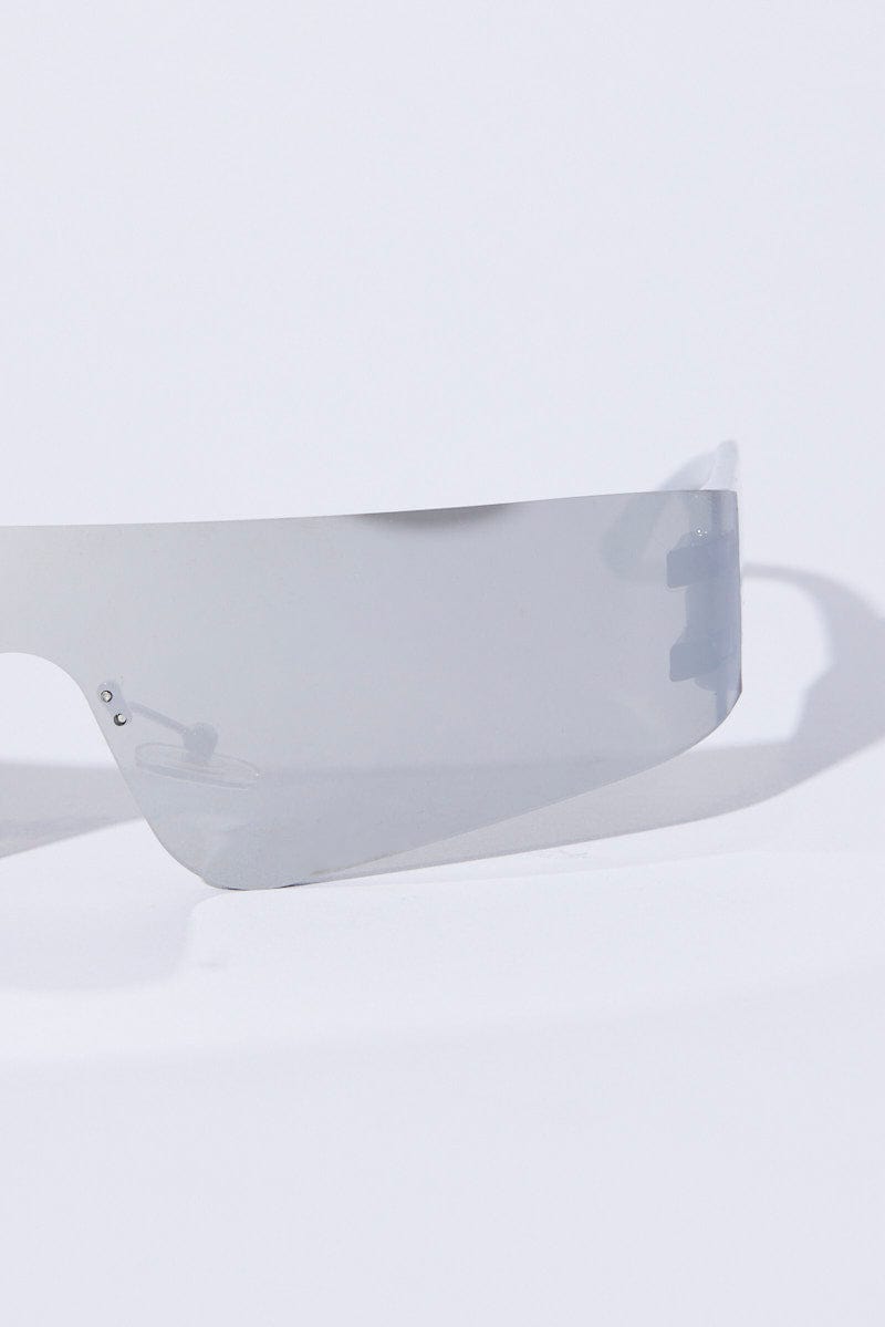 Silver Wrap Visor Sunglasses for Ally Fashion