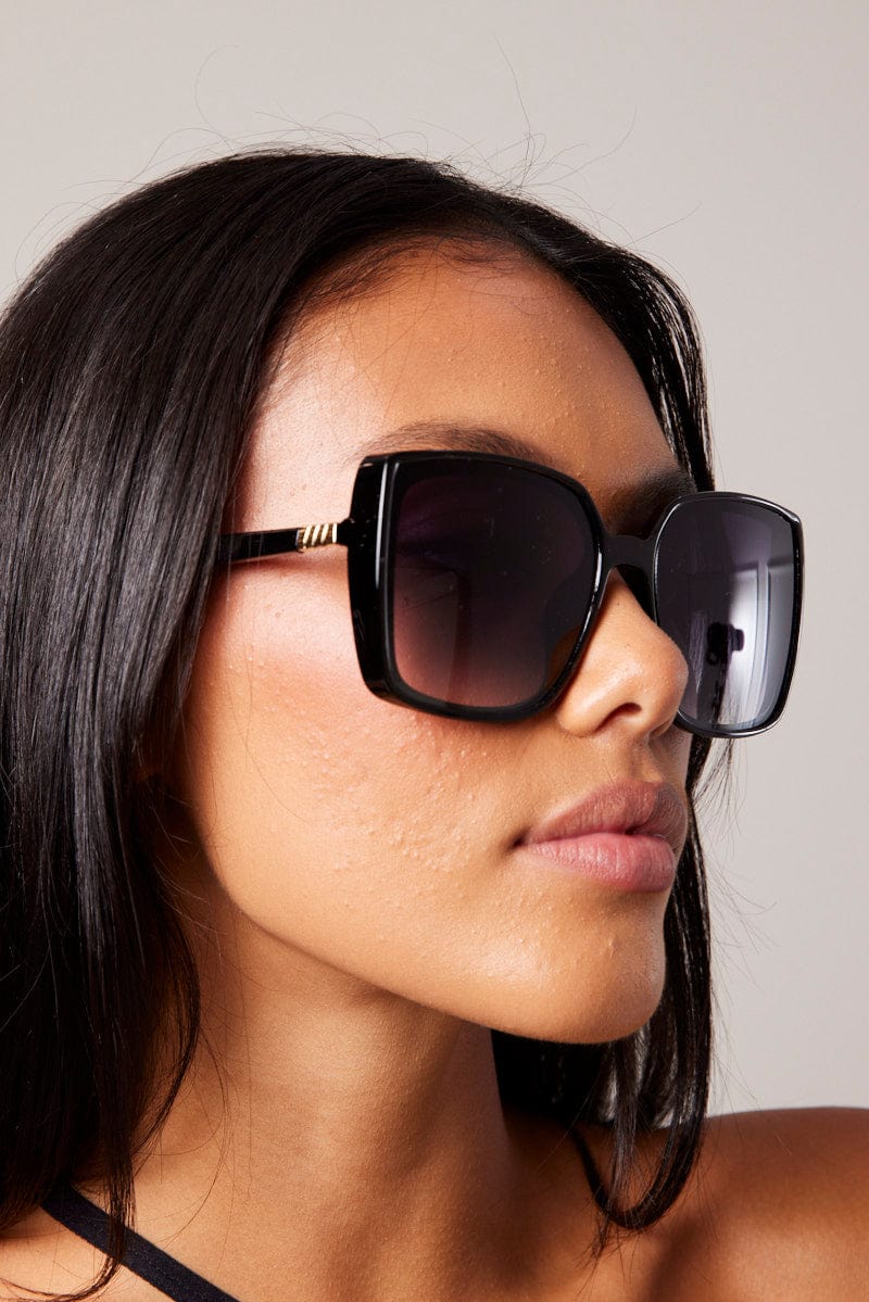 Black Oversized Squared Sunglasses for Ally Fashion