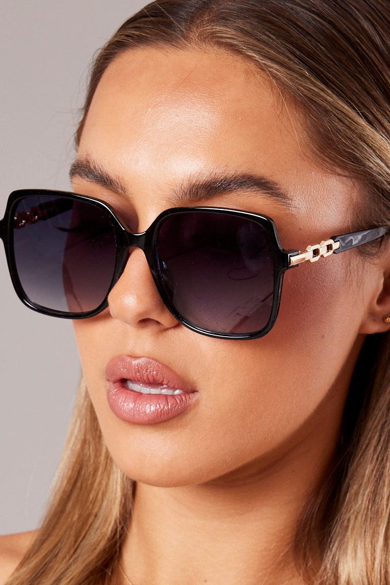 Grey Oversized Squared Sunglasses for Ally Fashion