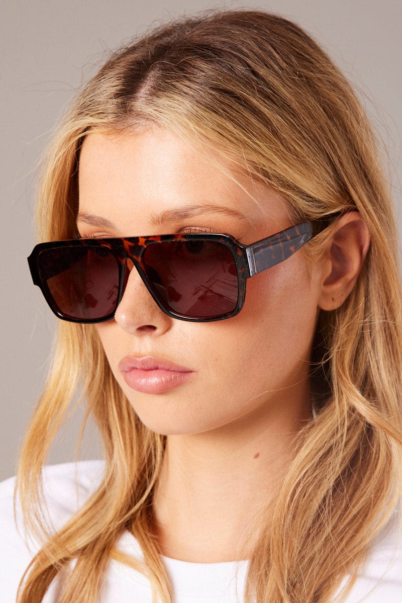 Brown Aviator Sunglasses for Ally Fashion