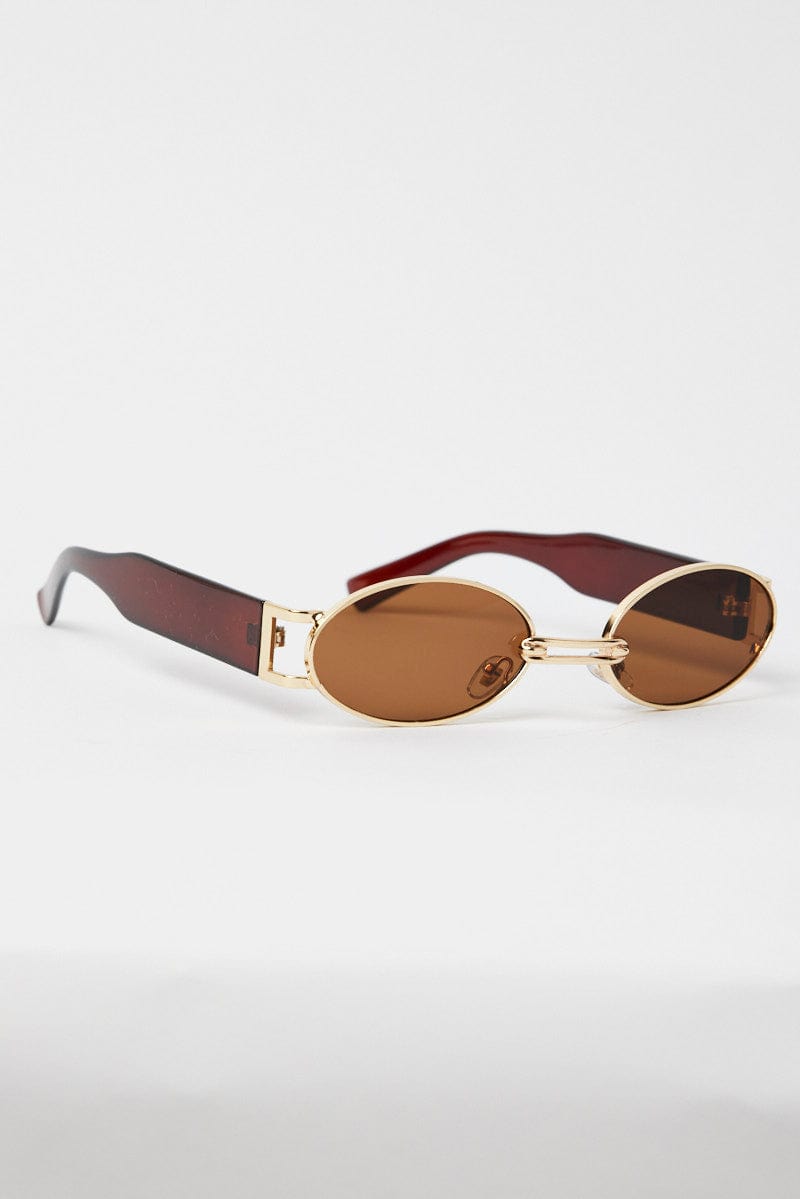 Brown Oval Sunglasses for Ally Fashion