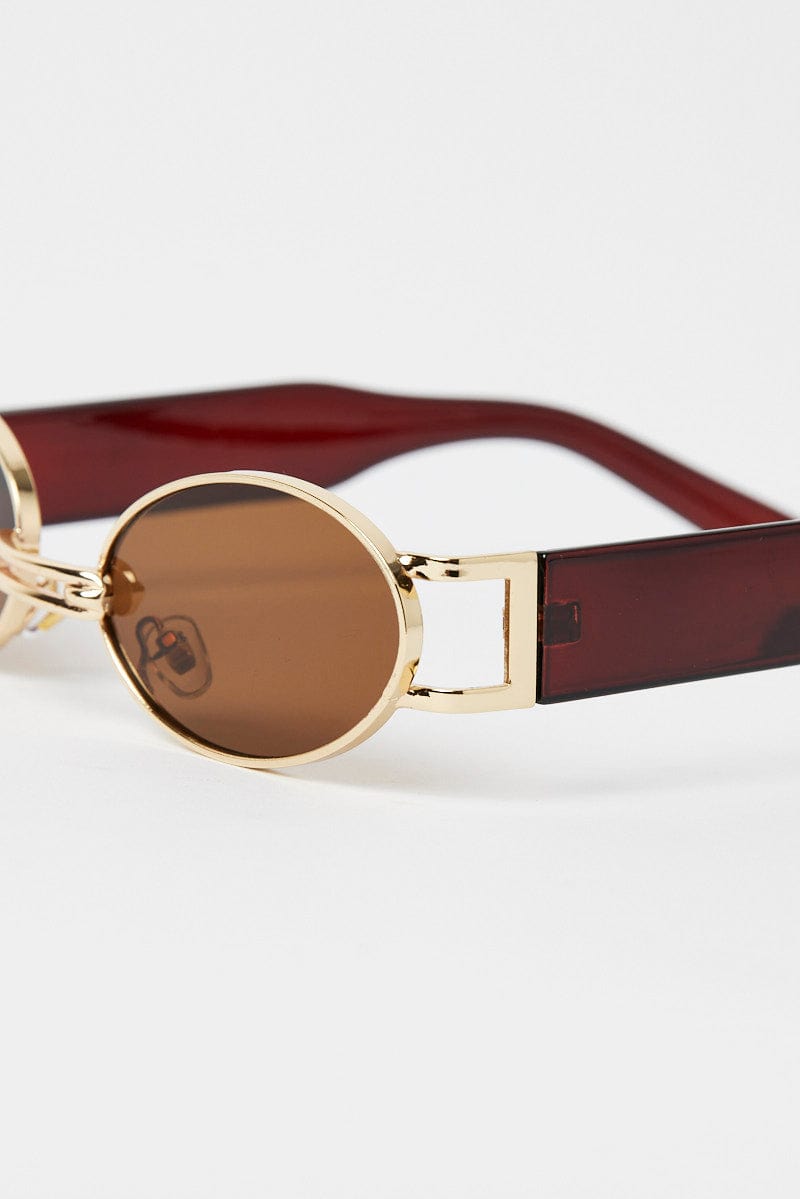 Brown Oval Sunglasses for Ally Fashion