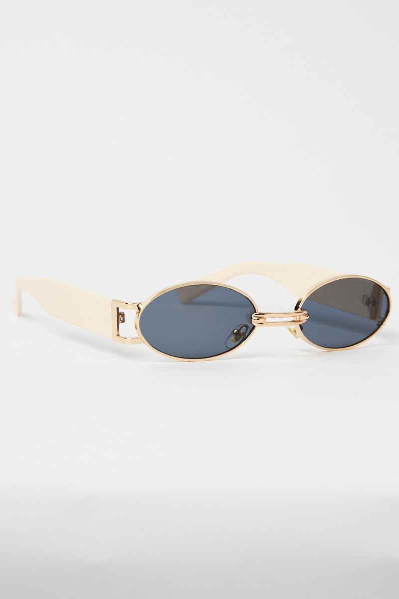 White Oval Sunglasses for Ally Fashion