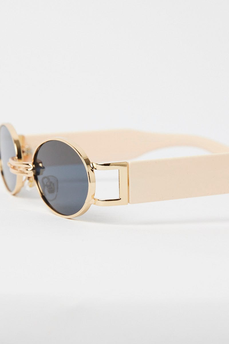 White Oval Sunglasses for Ally Fashion