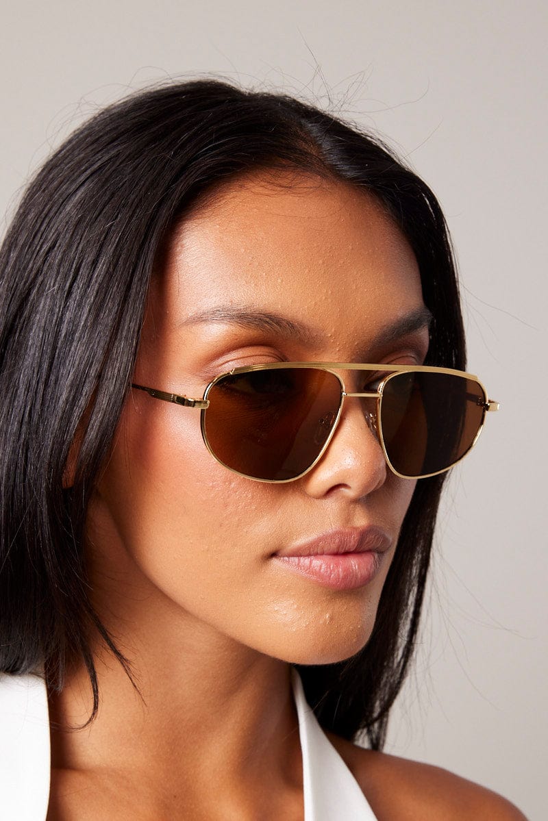 Brown Aviator Sunglasses for Ally Fashion