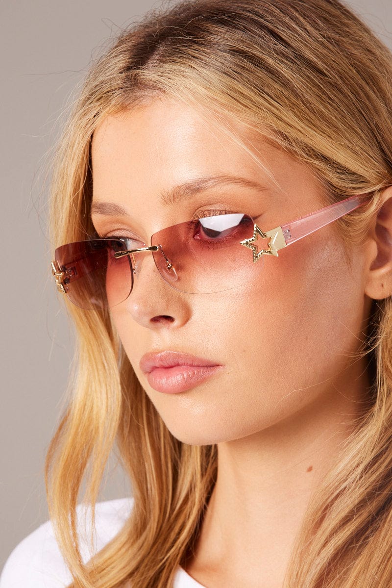 Pink Star Detail Sunglasses for Ally Fashion