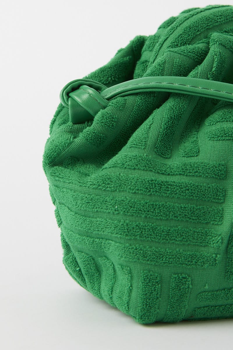 Green Toweling Detail Crossbody Bag for Ally Fashion