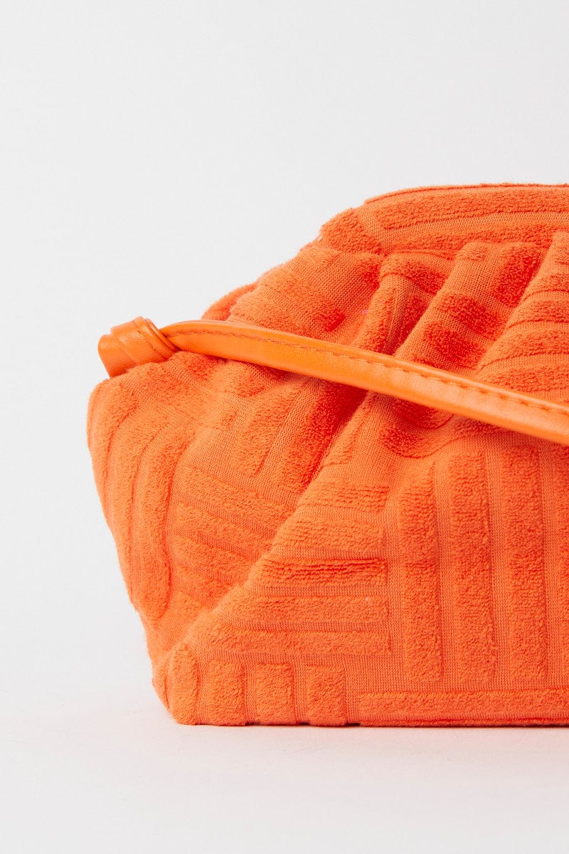 Orange Toweling Detail Crossbody Bag for Ally Fashion