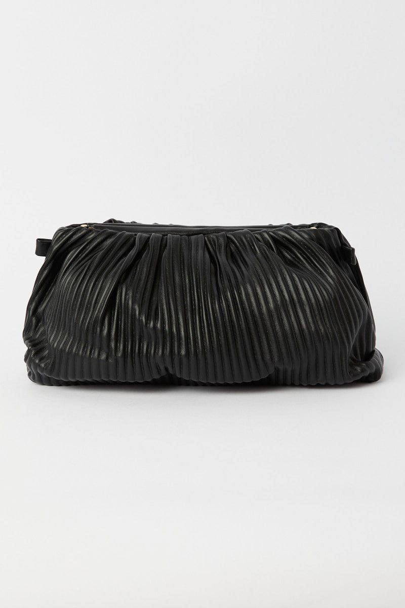 Black Ruched Crossbody Bag for Ally Fashion