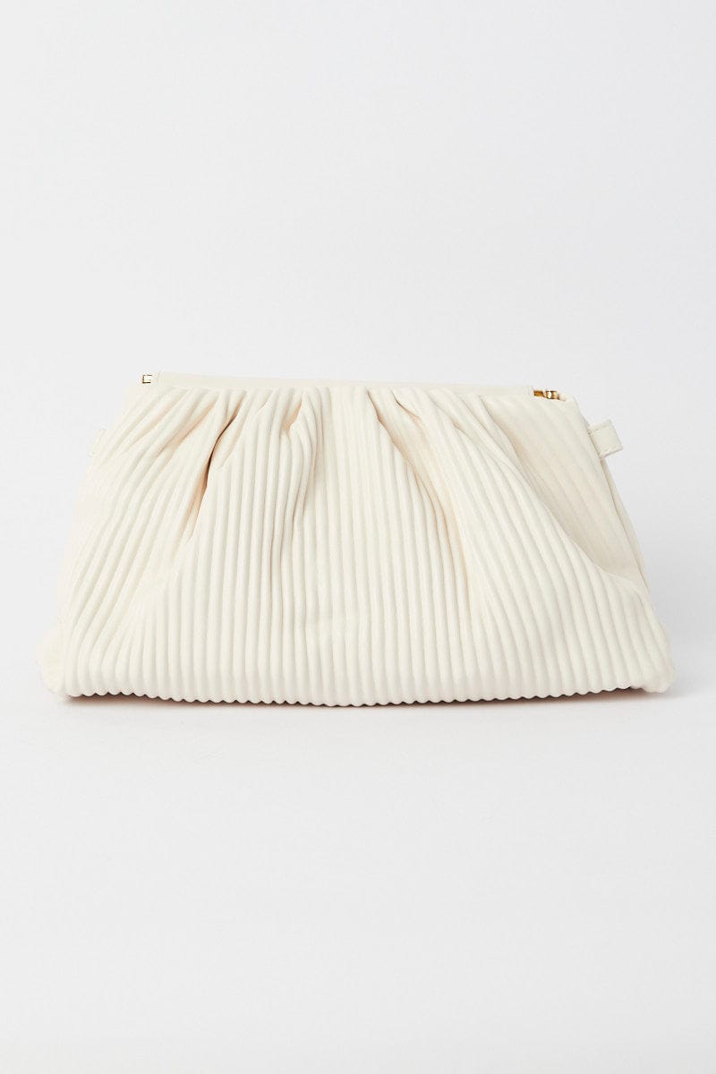 White Ruched Crossbody Bag for Ally Fashion