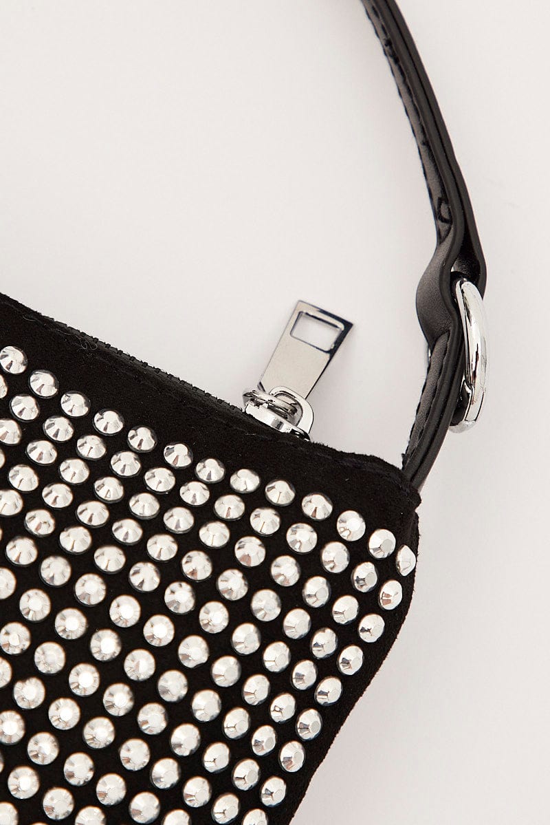 Silver Rhinestone Decor Shoulder Bag for Ally Fashion