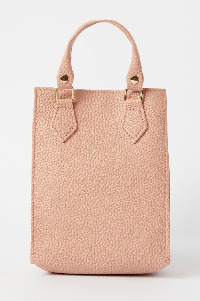 Pink Crossbody Bag with Handle for Ally Fashion