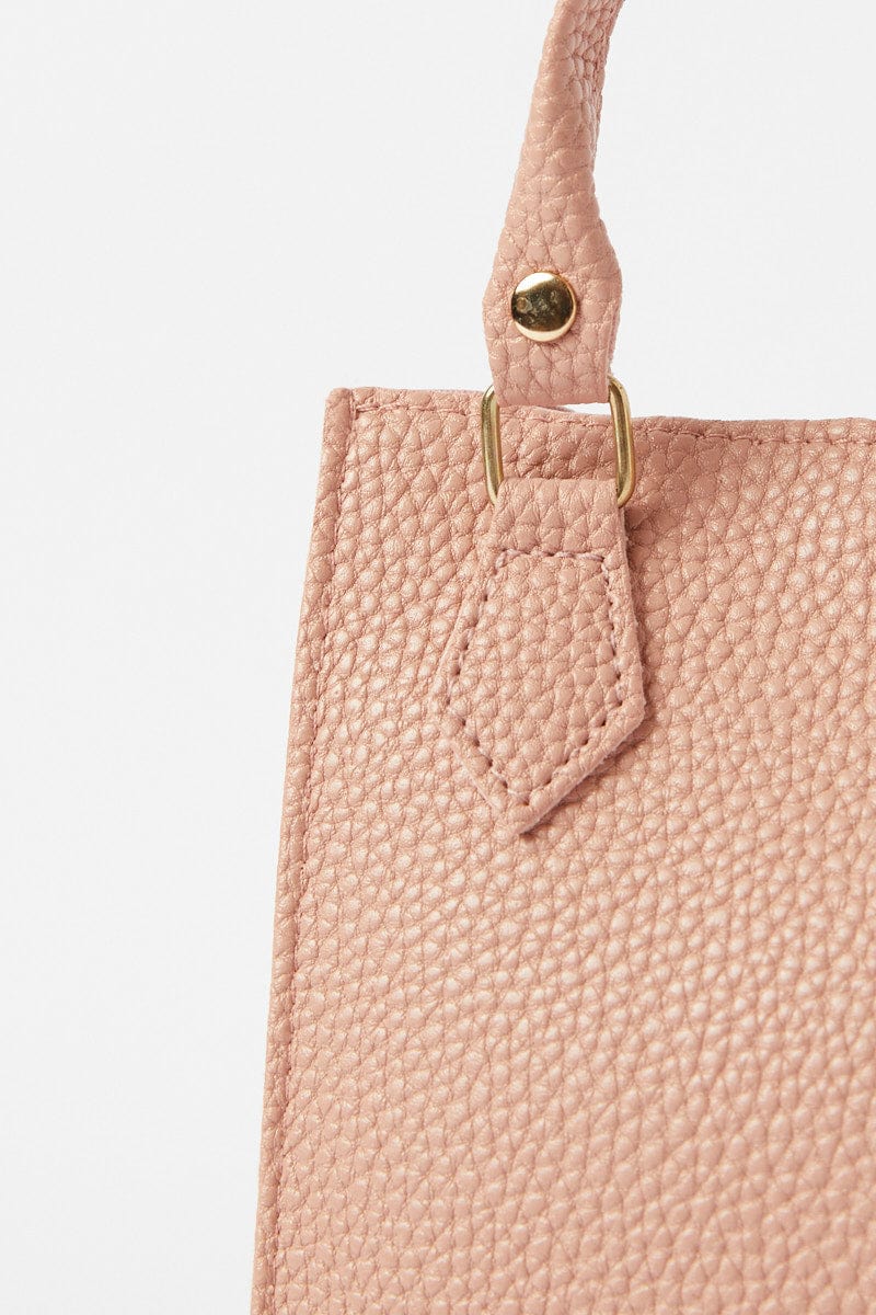 Pink Crossbody Bag with Handle for Ally Fashion