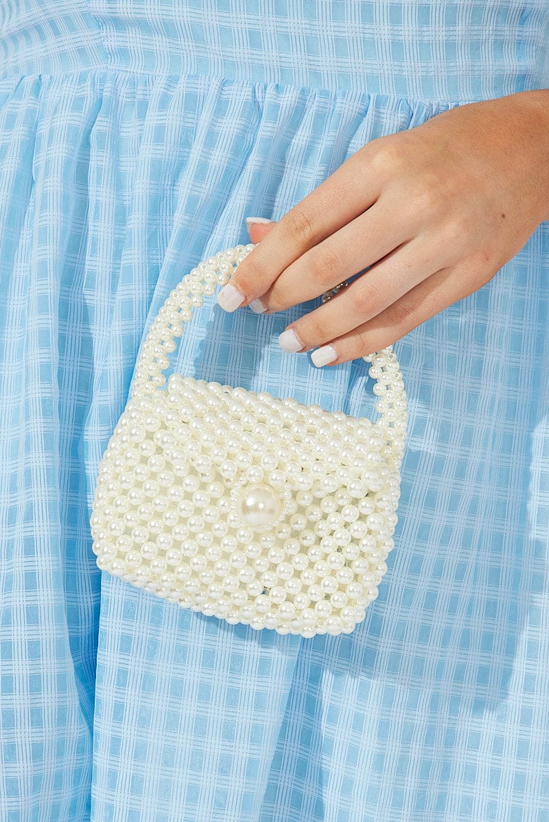 White Faux Pearl Bag for Ally Fashion